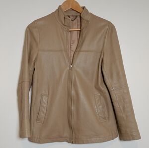 GENUINE Leather TOMBOY  Medium Tan Leather Jacket